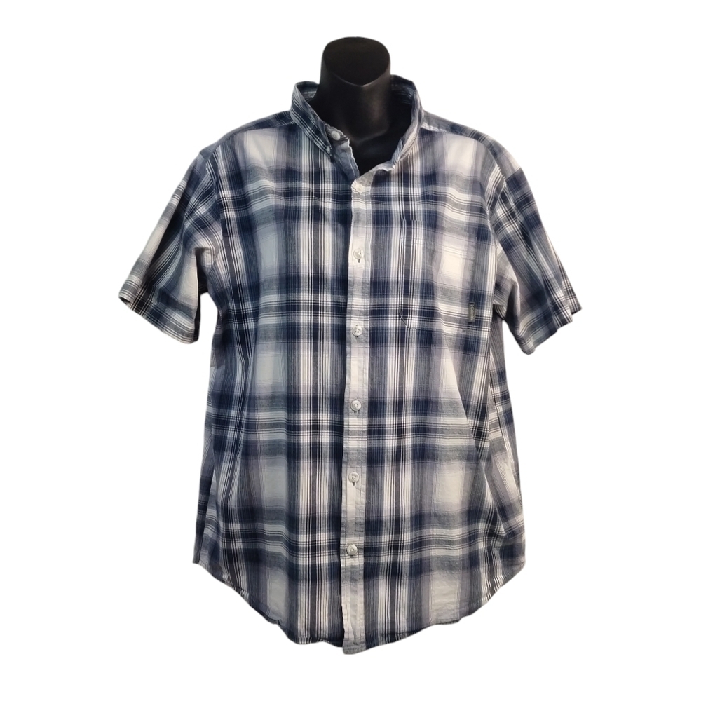 Columbia Men's Plaid Button Down Shirt Multicolor Shortsleeve Size L
